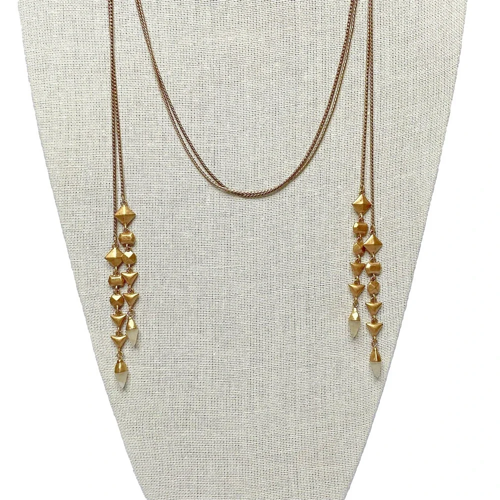 Stella & Dot Gold Long Necklace - Picture 4 of 8